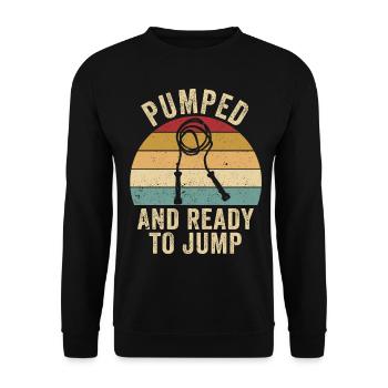 Lustiges Springseil Springseil Springseil Pumped T - Unisex Pullover - Schwarz - Vorne - Alina (178cm) & Michal (187cm)