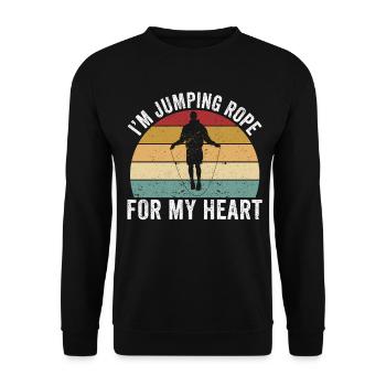 Lustiges Springseil Springseil springen Springseil - Unisex Pullover - Schwarz - Vorne - Alina (178cm) & Michal (187cm)