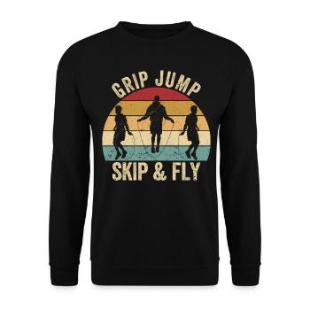 Funny skipping rope skipping rope handle jumping spri - Unisex Sweatshirt - black - Front - Alina (178cm) & Michal (187cm)