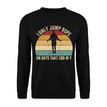 Lustiges Springseil Springseil springen Springseil - Unisex Pullover - Schwarz - Vorne - Alina (178cm) & Michal (187cm)