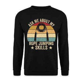 Lustiges Springseil Springseil springen Springseil - Unisex Pullover - Schwarz - Vorne - Alina (178cm) & Michal (187cm)