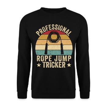 Lustiges Springseil Springseil springen Springseil - Unisex Pullover - Schwarz - Vorne - Alina (178cm) & Michal (187cm)