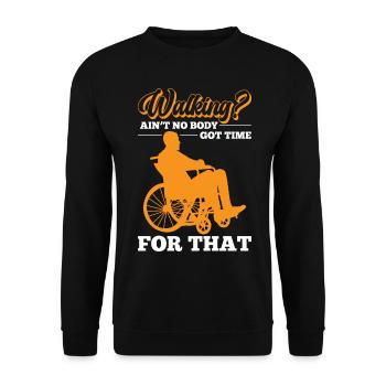 Funny Spinal Cord Injury Wheelchair Spinal Cord Injury - Unisex Sweatshirt - black - Front - Alina (178cm) & Michal (187cm)