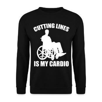 Funny Spinal Cord Injury Wheelchair Cross-Section - Unisex Sweatshirt - black - Front - Alina (178cm) & Michal (187cm)