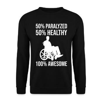 Funny Spinal Cord Injury Wheelchair Cross-Section - Unisex Sweatshirt - black - Front - Alina (178cm) & Michal (187cm)