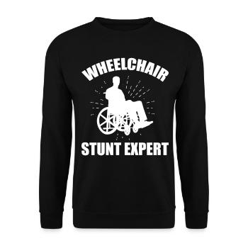 Funny Spinal Cord Injury Wheelchair Cross-Section - Unisex Sweatshirt - black - Front - Alina (178cm) & Michal (187cm)