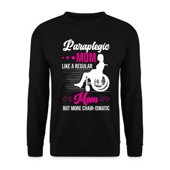 Funny Spinal Cord Injury Wheelchair Cross-Section - Unisex Sweatshirt - black - Front - Alina (178cm) & Michal (187cm)