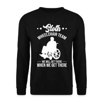 Funny Spinal Cord Injury Wheelchair Cross-Section - Unisex Sweatshirt - black - Front - Alina (178cm) & Michal (187cm)