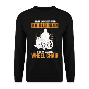 Funny Spinal Cord Injury Wheelchair Cross-Section - Unisex Sweatshirt - black - Front - Alina (178cm) & Michal (187cm)