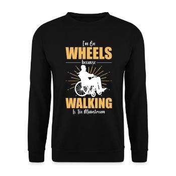 Funny Spinal Cord Injury Wheelchair Cross-Section - Unisex Sweatshirt - black - Front - Alina (178cm) & Michal (187cm)