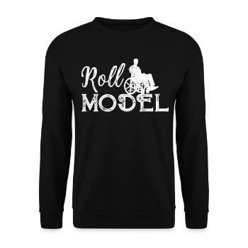 Funny Paraplegic Handicap Rollstuhl Querschnittslä - Unisex Pullover - Schwarz - Vorne - Alina (178cm) & Michal (187cm)