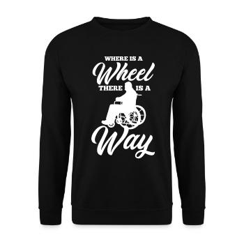 Funny Spinal Cord Injury Wheelchair Cross-Section - Unisex Sweatshirt - black - Front - Alina (178cm) & Michal (187cm)