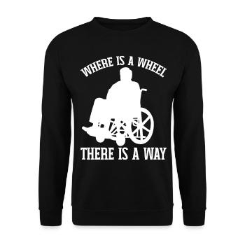 Funny Spinal Cord Injury Wheelchair Cross-Section - Unisex Sweatshirt - black - Front - Alina (178cm) & Michal (187cm)