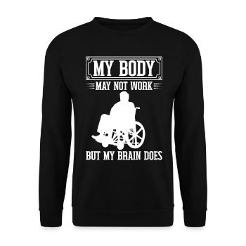 Drôle de lésion de la moelle épinière Coupe transversale du fauteuil roulant - Sweat-shirt Unisexe - noir - Devant - Alina (178cm) & Michal (187cm)