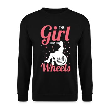 Paraplegic Handicap Spinal cord injury D - Unisex Sweatshirt - black - Front - Alina (178cm) & Michal (187cm)