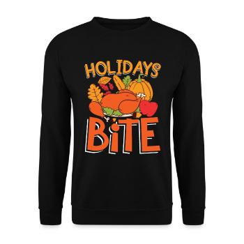 Holidays Bite für die Familie Männer Frauen und - Unisex Pullover - Schwarz - Vorne - Alina (178cm) & Michal (187cm)