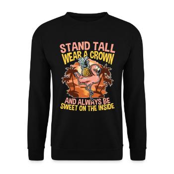 Wear A Crown And Always Be Sweet On The Inside - Unisex Pullover - Schwarz - Vorne - Alina (178cm) & Michal (187cm)