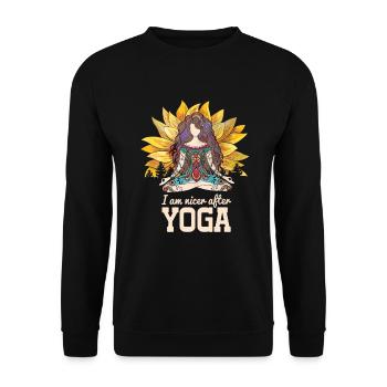 Strengthening I Am Nicer After Yoga Positive - Unisex Pullover - Schwarz - Vorne - Alina (178cm) & Michal (187cm)