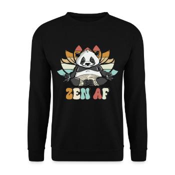 Peaceful Zen AF Panda Yoga Explorative Graphic - Unisex Pullover - Schwarz - Vorne - Alina (178cm) & Michal (187cm)