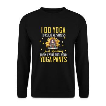 I Do Yoga To Relieve Stress Lifestyle Colorful - Unisex Pullover - Schwarz - Vorne - Alina (178cm) & Michal (187cm)