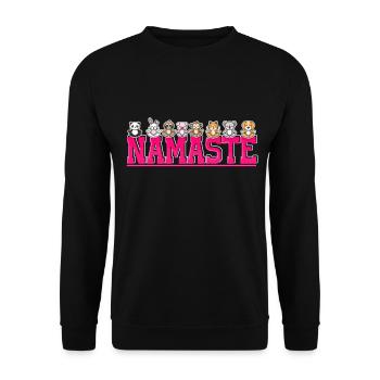 Namaste Cute Yoga Animals Jungle Greetings Wild - Unisex Pullover - Schwarz - Vorne - Alina (178cm) & Michal (187cm)