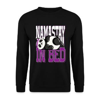 Sleeping Namaste in Bed Panda Relaxing Artwork - Unisex Pullover - Schwarz - Vorne - Alina (178cm) & Michal (187cm)