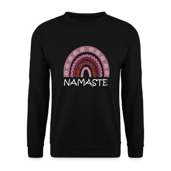 Cute Namaste Rainbow for your next Yoga Class - Unisex Pullover - Schwarz - Vorne - Alina (178cm) & Michal (187cm)