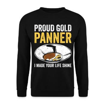 Funny Gold Panners Gold Seekers Gold Diggers Excavators - Unisex Sweatshirt - black - Front - Alina (178cm) & Michal (187cm)