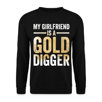 Drôle d’orpaillage Chercheur d’or Mon ami Gol - Sweat-shirt Unisexe - noir - Devant - Alina (178cm) & Michal (187cm)