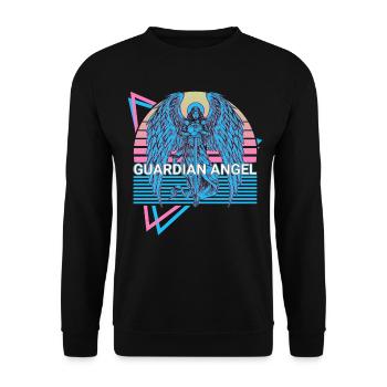 Schutzengel Altes Judentum Retro - Unisex Pullover - Schwarz - Vorne - Alina (178cm) & Michal (187cm)