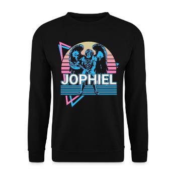 Jophiel Saint Jophiel Archangel Retro - Unisex Sweatshirt - black - Front - Alina (178cm) & Michal (187cm)