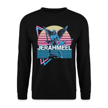Jerahmeel Saint Jerahmeel Archangel Retro - Unisex Sweatshirt - black - Front - Alina (178cm) & Michal (187cm)