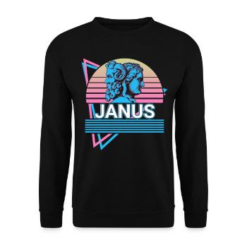 Janus God Ancient Greek Greek mythology Re - Unisex Sweatshirt - black - Front - Alina (178cm) & Michal (187cm)