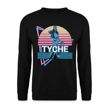 Tyche Goddess of Happiness and Fortuna Retro - Unisex Sweatshirt - black - Front - Alina (178cm) & Michal (187cm)