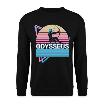 Odysseus Ancient Greek Greek mythology Retr - Unisex Sweatshirt - black - Front - Alina (178cm) & Michal (187cm)