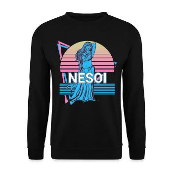 Nesoi Göttin Altgriechisch Griechische Mythologie - Unisex Pullover - Schwarz - Vorne - Alina (178cm) & Michal (187cm)