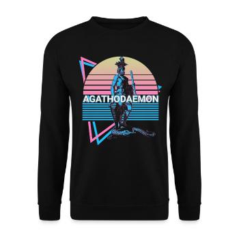 Agathodaemon Greek god Ancient Greek - Unisex Sweatshirt - black - Front - Alina (178cm) & Michal (187cm)