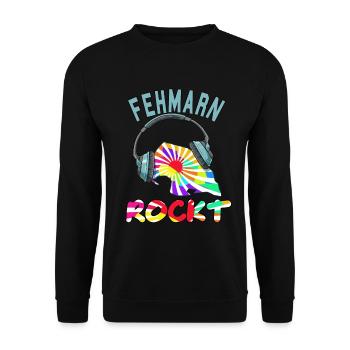 Fehmarn Rockt - Unisex Pullover - Schwarz - Vorne - Alina (178cm) & Michal (187cm)