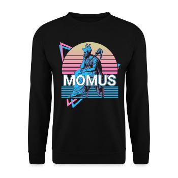 Momus dieu grec Mytholo grec antique - Sweat-shirt Unisexe - noir - Devant - Alina (178cm) & Michal (187cm)