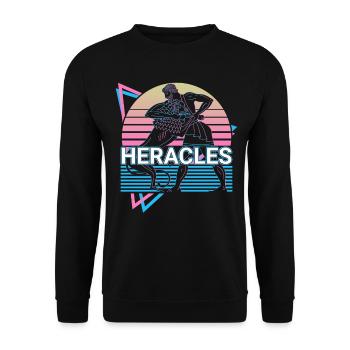 Heracles Hercules Ancient Greek mythology Re - Unisex Sweatshirt - black - Front - Alina (178cm) & Michal (187cm)