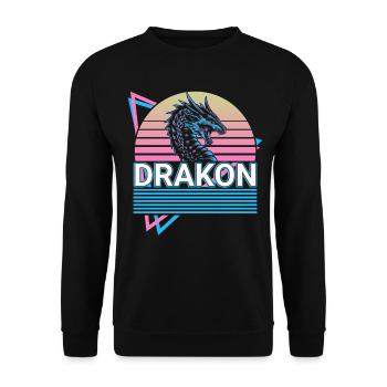 Drakon Serpent Géant Créature Mythique Grec - Sweat-shirt Unisexe - noir - Devant - Alina (178cm) & Michal (187cm)