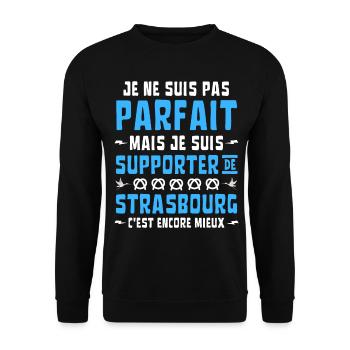 Strasbourg Racing Football Je ne suis pas parfait - Sweat-shirt Unisexe - noir - Devant - Alina (178cm) & Michal (187cm)