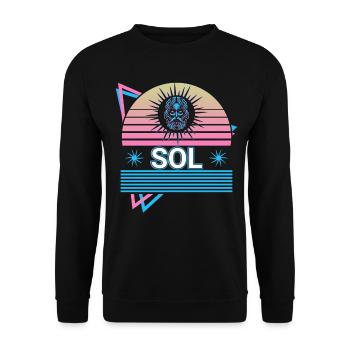 Sol Gott Sonne Antike römische Mythologie Retro - Unisex Pullover - Schwarz - Vorne - Alina (178cm) & Michal (187cm)