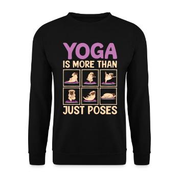 Yoga Is More Than Just Poses Mops Hund - Unisex Pullover - Schwarz - Vorne - Alina (178cm) & Michal (187cm)