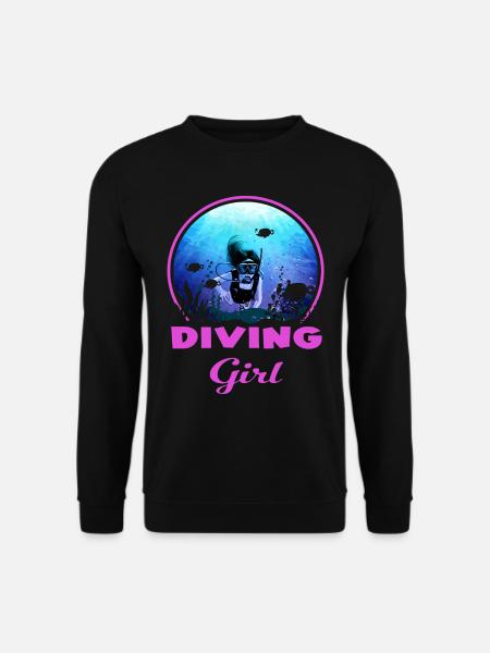 Diving Girl Tauchen Geschenk - Unisex Pullover - Schwarz