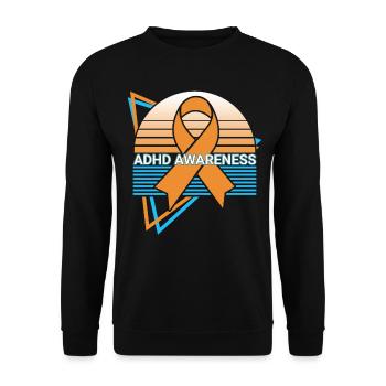 Adhd Awareness Retro - Unisex Pullover - Schwarz - Vorne - Alina (178cm) & Michal (187cm)