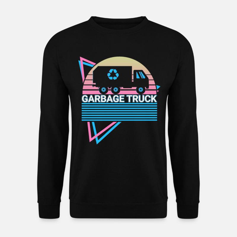 Müllwagen Retro - Unisex Pullover - Schwarz