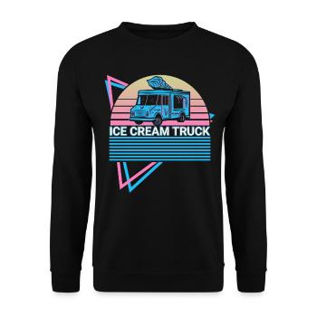 Eiscreme-Truck Retro - Unisex Pullover - Schwarz - Vorne - Alina (178cm) & Michal (187cm)