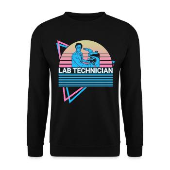 Technicien de laboratoire Rétro - Sweat-shirt Unisexe - noir - Devant - Alina (178cm) & Michal (187cm)