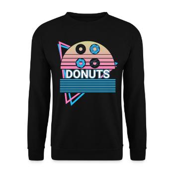 Donuts Retro Donut - Unisex Sweatshirt - black - Front - Alina (178cm) & Michal (187cm)